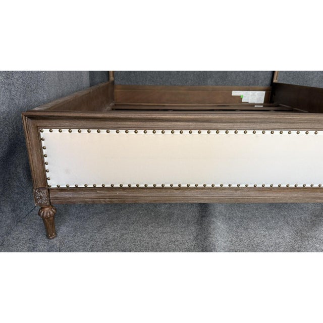 Restoration Hardware Maison Collection Fabric Diamond-Tufted California King Bed Frame For Sale - Image 11 of 14
