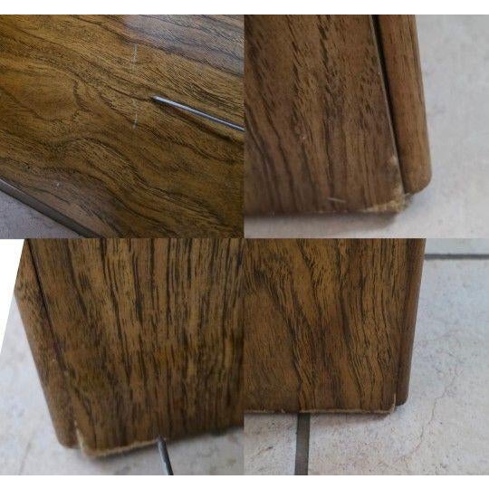 Vintage Mid Century Modern Wood Cane & Glass Top Sofa/Console Table For Sale - Image 11 of 11