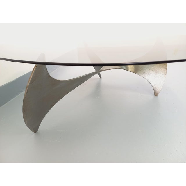 Metal Vintage Propeller Coffee Table in Steel and Smoked Glass by Knut Hesterberg, 1960s For Sale - Image 7 of 15