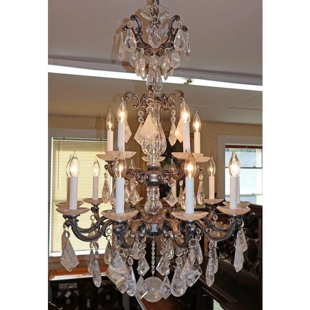Traditional Schonbek 5410 Silver La Scala 15 Light Rock Crystal Chandelier 40 X 28 X 28 For Sale - Image 3 of 12