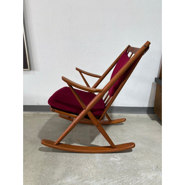 Mid 20th Century Danish Teak Bramin Rocking Chair by Frank Reenskaug For Sale - Image 5 of 12