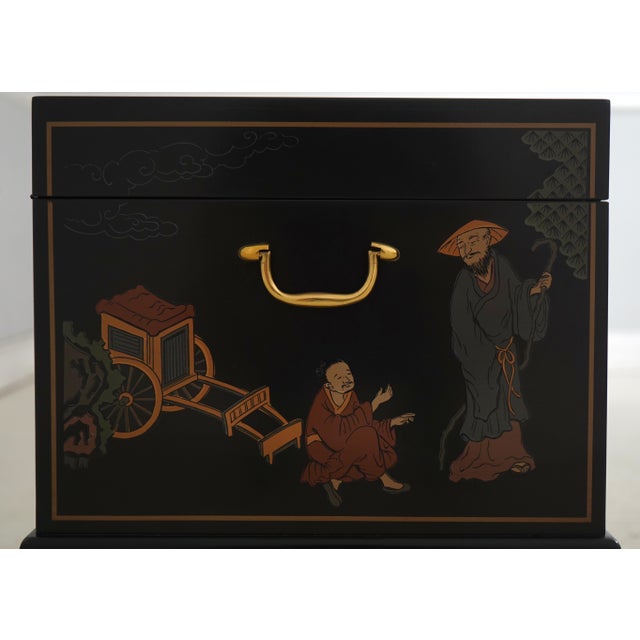 Drexel Chinoiserie Decorated Lift Top Box Stand For Sale - Image 13 of 17