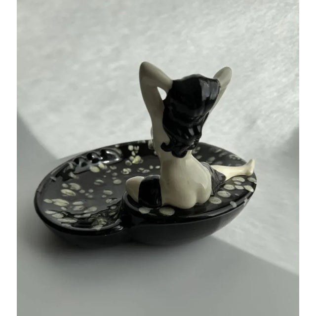 Large Mid-Century Black and White Nude Woman Ceramic Ashtray For Sale In Washington DC - Image 6 of 12