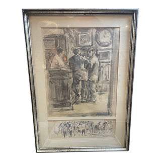 Late 19th Century Original Painting by A. De Parys Entitled “Bars End “ McSorleys and Avenue Ny For Sale