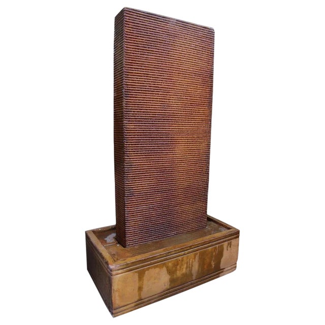 Modern Rust Cement Ripple Fountain For Sale