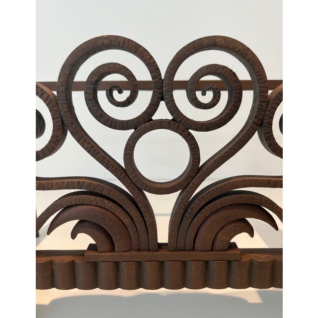 Baskets or andirons in wrought and hammered iron and chrome For Sale - Image 9 of 12