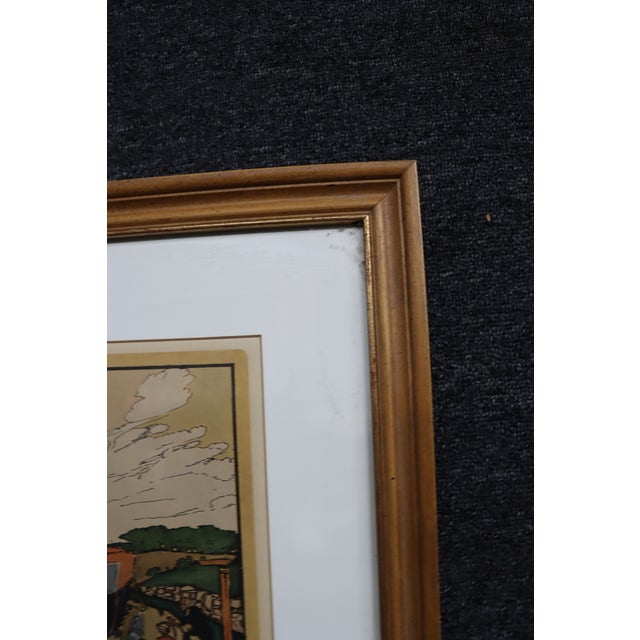 Framed historical print titled “Spread Eagle Inn,” copyrighted 1908 by Robert Smith Ale Brewing Co. The colorful...