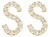 10K Yellow Gold 1/10 Cttw Diamond 'S' Initial Stud Earring For Sale
