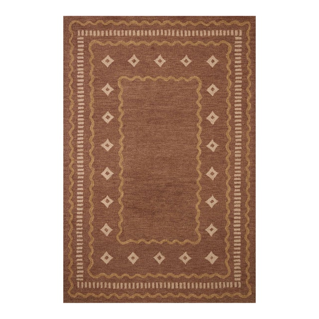 Chris Loves Julia x Loloi Alfie Clay / Spice 7'-9" x 9'-9" Area Rug For Sale