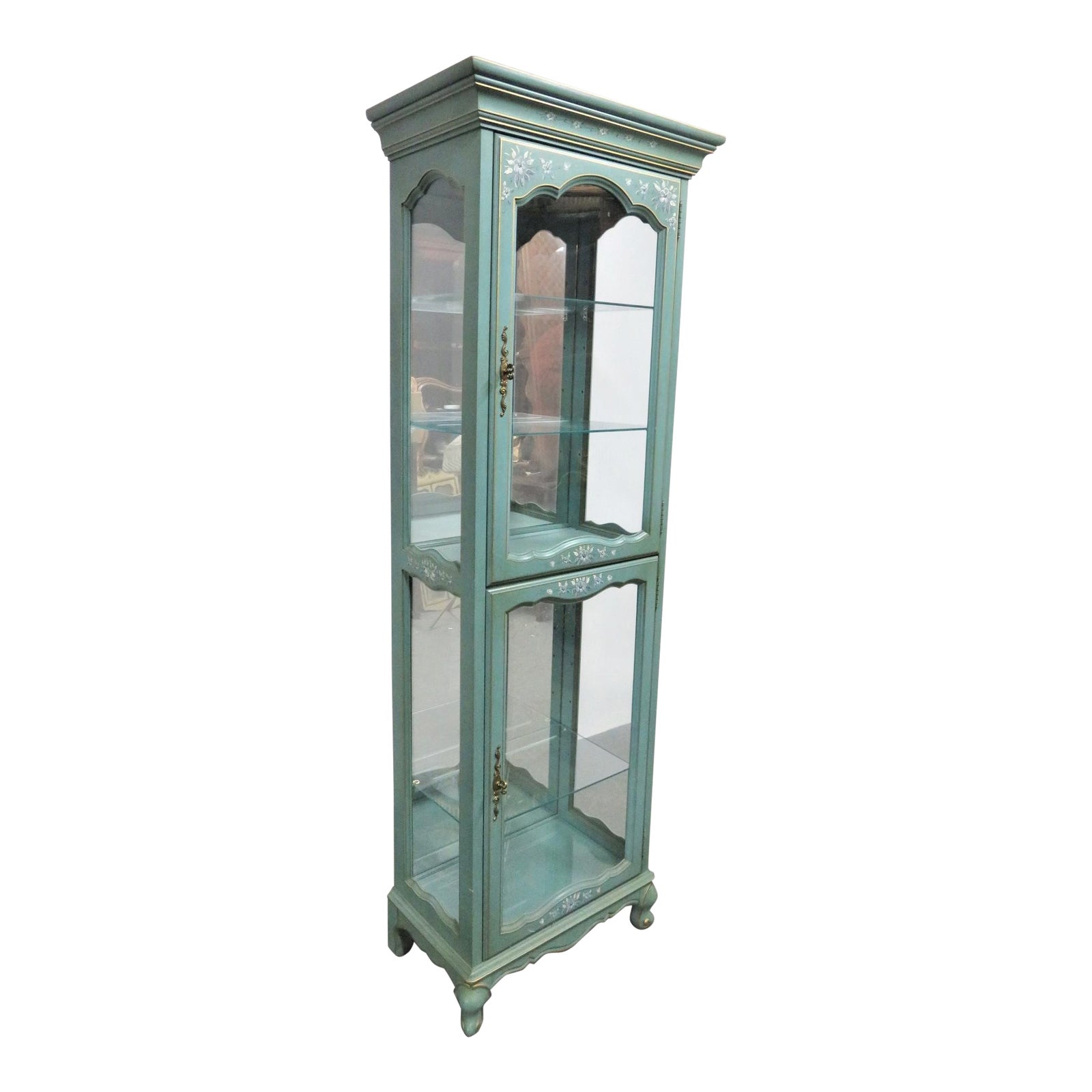 Jasper Cabinet Co French Paint Decorated Curio Cabinet Chairish