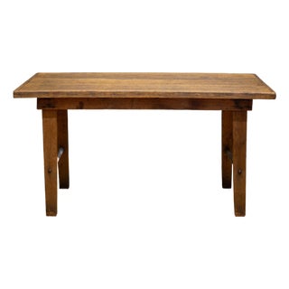 19th C. Hand Made Primitive Solid Oak High Table c.1850 For Sale