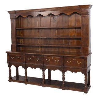 Bench Made Vintage Walnut Step Back Open Hutch For Sale