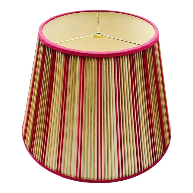Striped Empire Stick Shade in Natural Cream/Magenta, 16" For Sale
