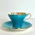 Vintage Aynsley Turquoise Corset Tea Cup & Saucer w Cabbage Roses In great used vintage condition. Being a vintage item,...
