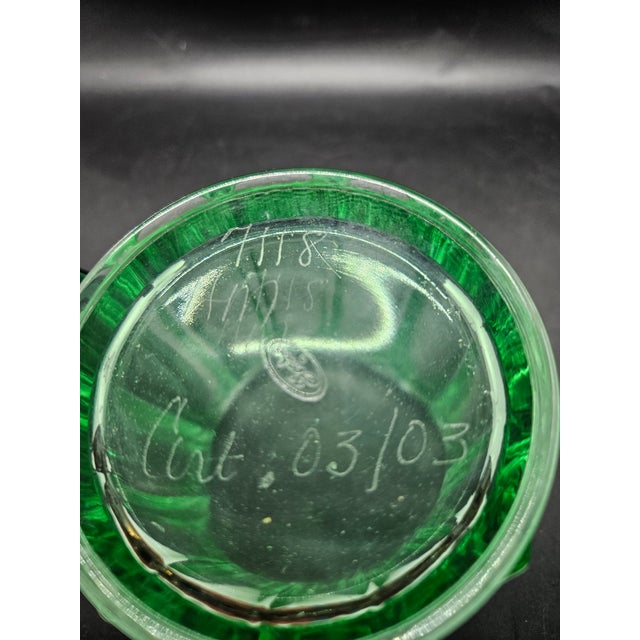 American Vintage Item Is a Fenton Glass "Vulcan" Sea Mist Green Covered Candy Dish. For Sale - Image 3 of 4