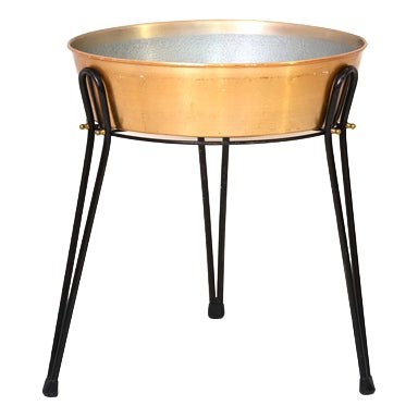 Vintage Metal Planter, 1960s For Sale