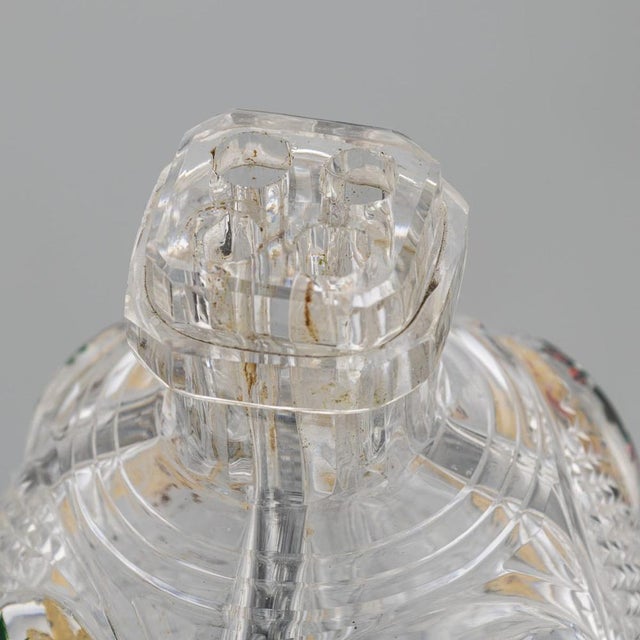 Antique French Four Chamber Divided Enamel and Ormolu Scent Bottle from Baccarat, 1830 For Sale - Image 15 of 18