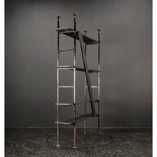 Architects Metal and Wood Shelf, 1920s For Sale - Image 6 of 18