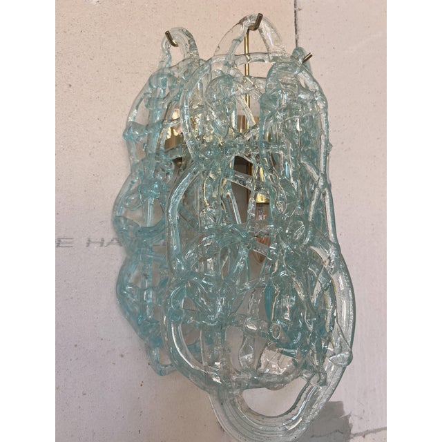 Murano Glass Spun Sugar Wall Sconces from Mazzega, Italy, 1970s, Set of 2 For Sale - Image 6 of 12