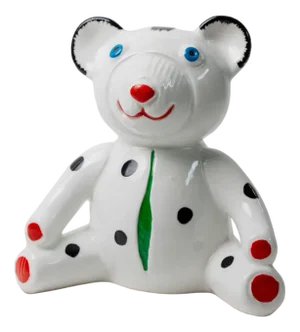 Vintage Ceramic Money Box in Teddy Bear Shape, Italy, 1980s
