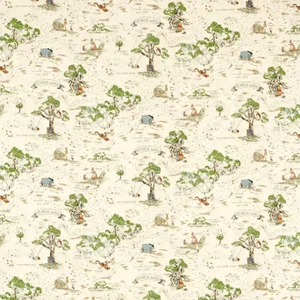 Sanderson Hundred Acre Wood Fabric in Cashew - a Sample