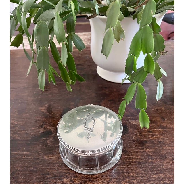 Silver Antique Gorham Sterling Silver & Cut Glass Dresser Jar, Circa 1910 For Sale - Image 8 of 15
