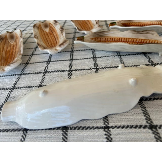 Ceramic Vintage Corn Cob Ceramic Serving Plates- Set of 6 For Sale - Image 7 of 7