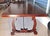 Brown Vintage Spanish Catalan Trestle Dining Table With Lyre Legs and Iron Stretchers For Sale - Image 8 of 15