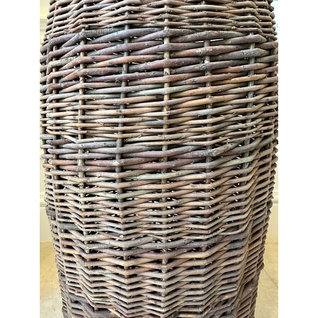 Vintage 36” Woven Wicker Bee Skep For Sale - Image 10 of 15