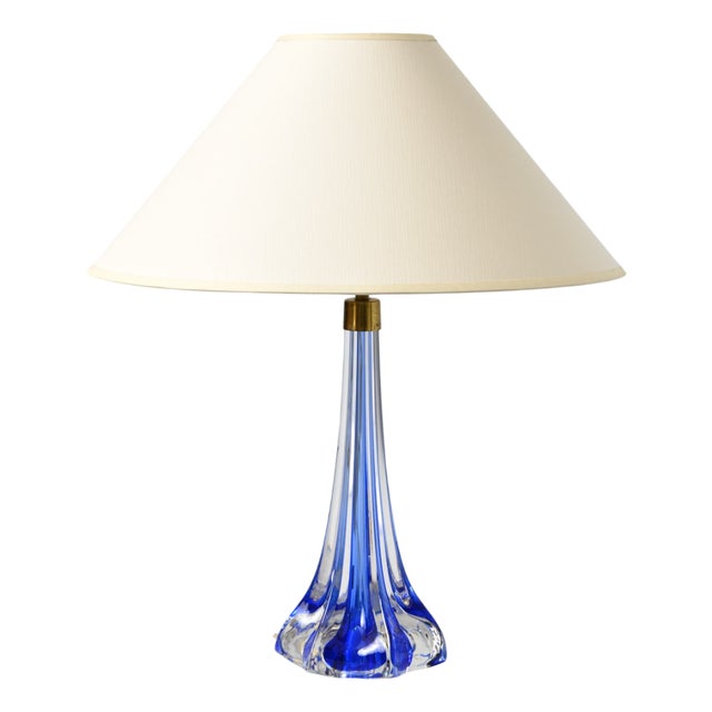 Blue Murano Glass Table Lamp from Cristallo Venezia CCC, 1960s For Sale