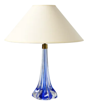 Blue Murano Glass Table Lamp from Cristallo Venezia CCC, 1960s