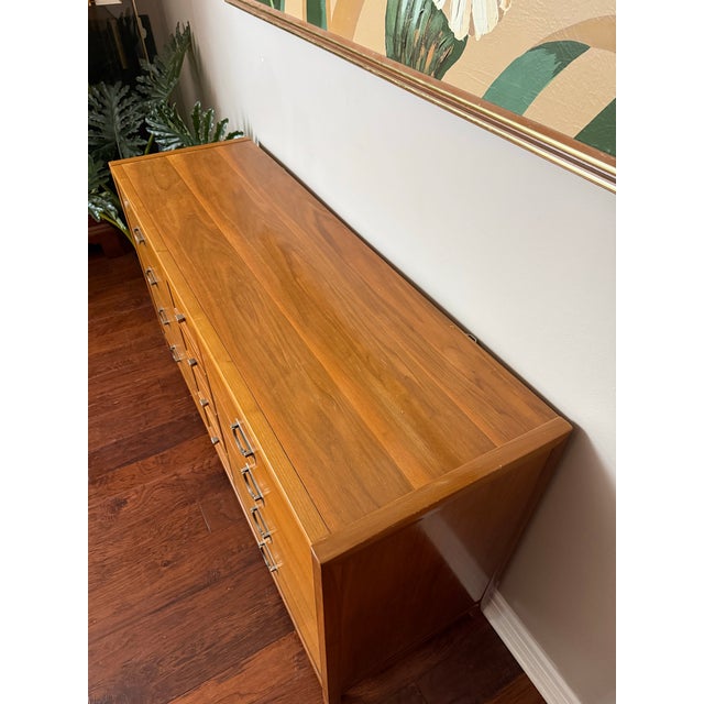 Mid-Century Modern Vintage Mid Century Asian Inspired 12 Drawer Hickory Dresser by Tung Si For Sale - Image 3 of 12