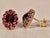 Contemporary The Coronados: Ladies 14K Yellow Gold Bohemian Earrings set with Garnet, 2 Pieces For Sale - Image 3 of 6