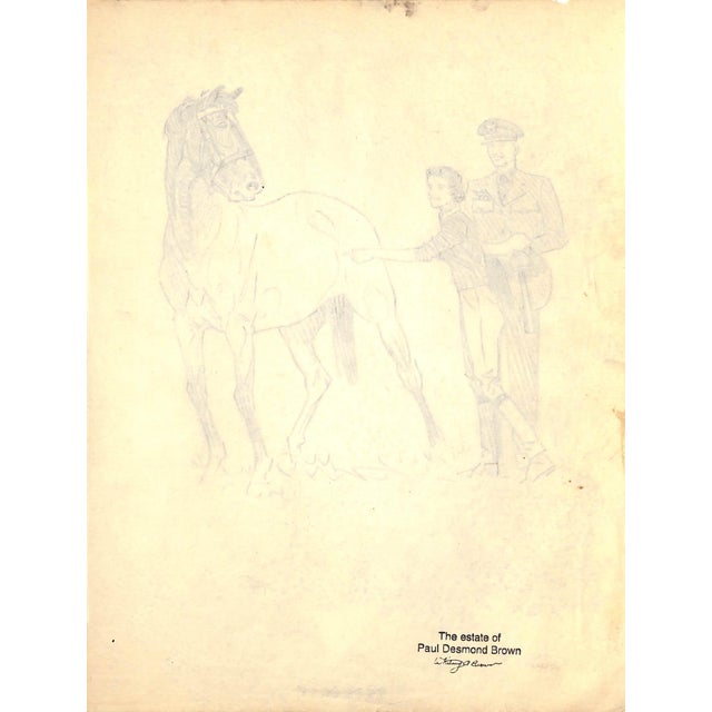 Traditional Original 1944 Pencil Drawing From Hi, Guy! The Cinderella Horse by Paul Brown 21 For Sale - Image 3 of 6