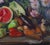 1980s Original Still Life Oil Painting: Flowers and Food, Ukrainian Art 78-88 For Sale - Image 5 of 6