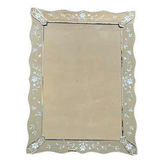 Venetian Etched Wall Mirror, Italy, 1960s For Sale