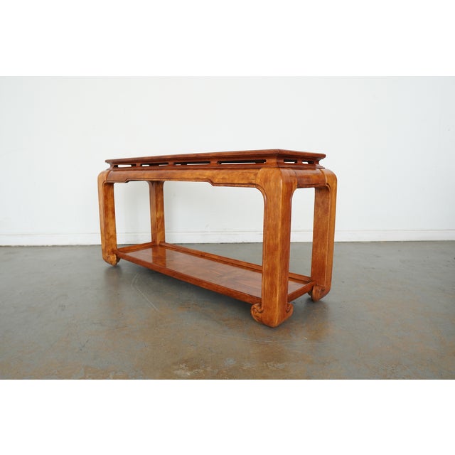 Vintage Century Furniture Burlwood Console Table For Sale In Austin - Image 6 of 13