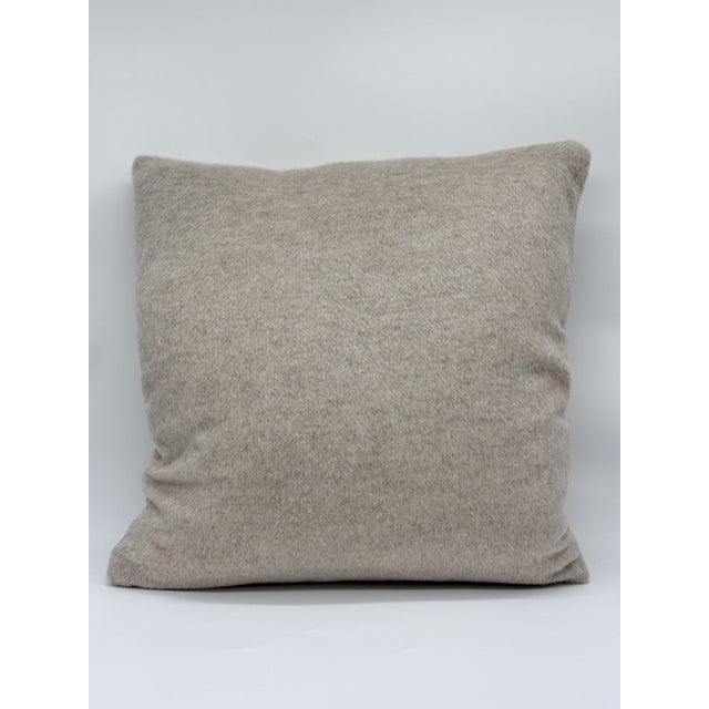 Modern Schumacher Mohair Weave Decorative Throw Pillow Cover in Stone For Sale - Image 3 of 6
