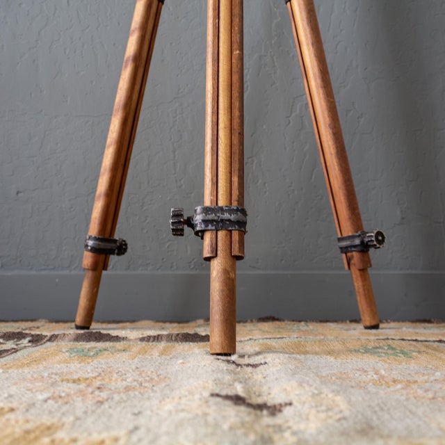 Industrial Ries Jr Model Photoplane Tilt Head Wooden Tripod For Sale - Image 12 of 16