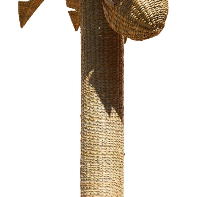 Wood Life Size Wicker Palm Tree Sculpture For Sale - Image 7 of 10