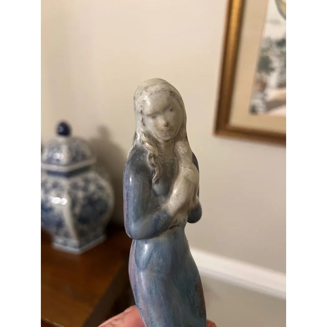 Rare Vintage Michael Andersen Denmark Pottery Lady Figurine With Persia Glaze For Sale - Image 10 of 10
