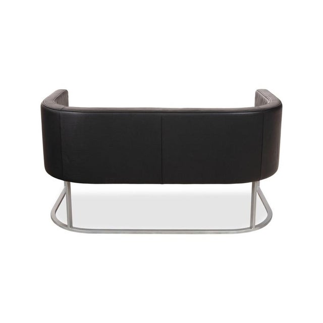 Black DS-207 Leather Two-Seater Sofa in Black from de Sede For Sale - Image 8 of 10