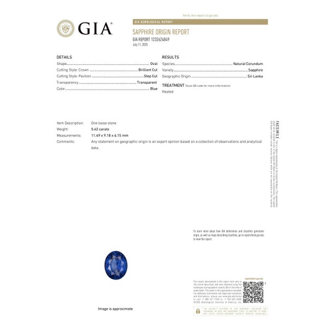 6.51 Ct Gia Certified Sapphire and Diamond Ring, Size 4.5 For Sale - Image 9 of 9