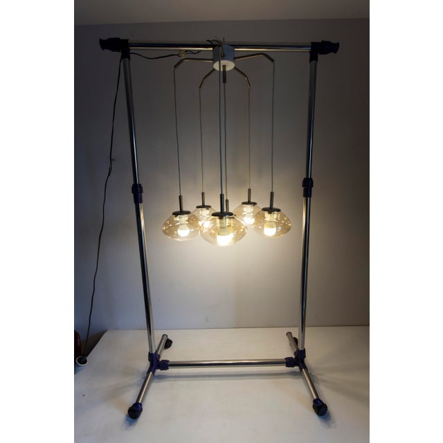 Cascade Chandelier with 6-Light Smoked Glass Drops, 1960s For Sale - Image 17 of 18