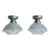 Vintage Holophane Ceiling Lights With Silver Holders - a Pair For Sale
