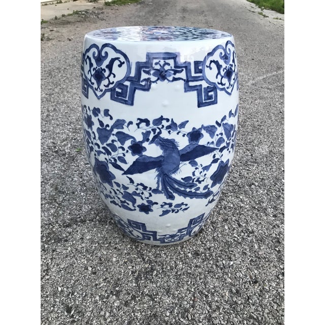 Chinoiserie Dragon Bird Motif Garden Stool/Accent Table For Sale In Chicago - Image 6 of 9