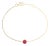 Natural Ruby Solitaire Modernist Chain Bracelet in 14k Solid Yellow Gold For Sale