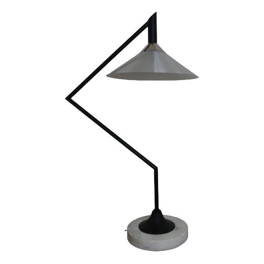 Vintage Sarfatti Style Table Lamp with Marble Base, 1970s For Sale