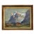 Mid-Century Original European Alpine Village Oil Painting on Board For Sale