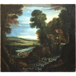 Matthijs Bril, Landscape with Figures, 16th Century, Oil on Canvas For Sale